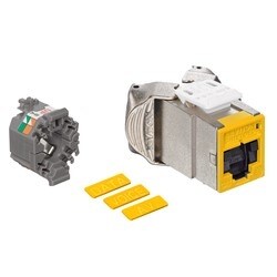 Atlas-X1 Cat6A Shielded Jack with Shutter Tool-free Yellow