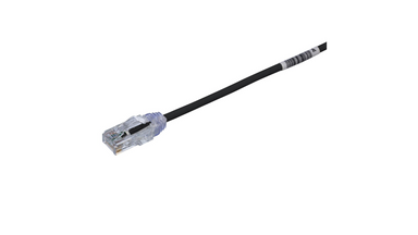 Panduit Copper Patch Cord, Cat 6, AWG 28, Black UTP Cable, 2 m