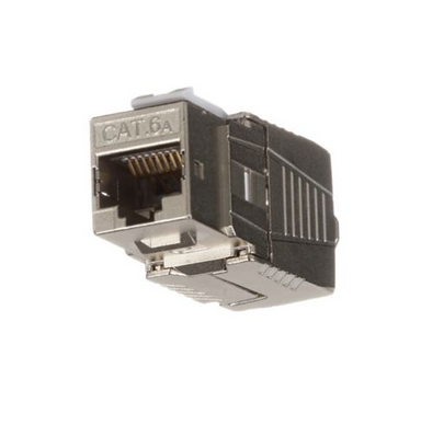 Cat 6A, RJ45, 10 Gb/s, 8-position, 8-wire keystone shielded jack module