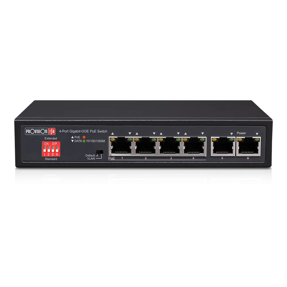 4-Port Giga PoE switch, 2x1G uplink port, 72W