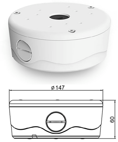 Connection box for MOBOTIX MOVE Vandal Turret cameras