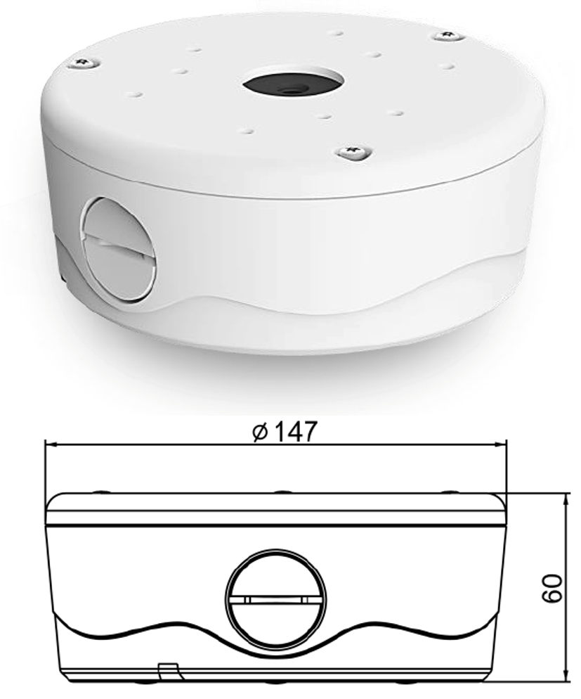 Connection box for MOBOTIX MOVE Vandal Turret cameras