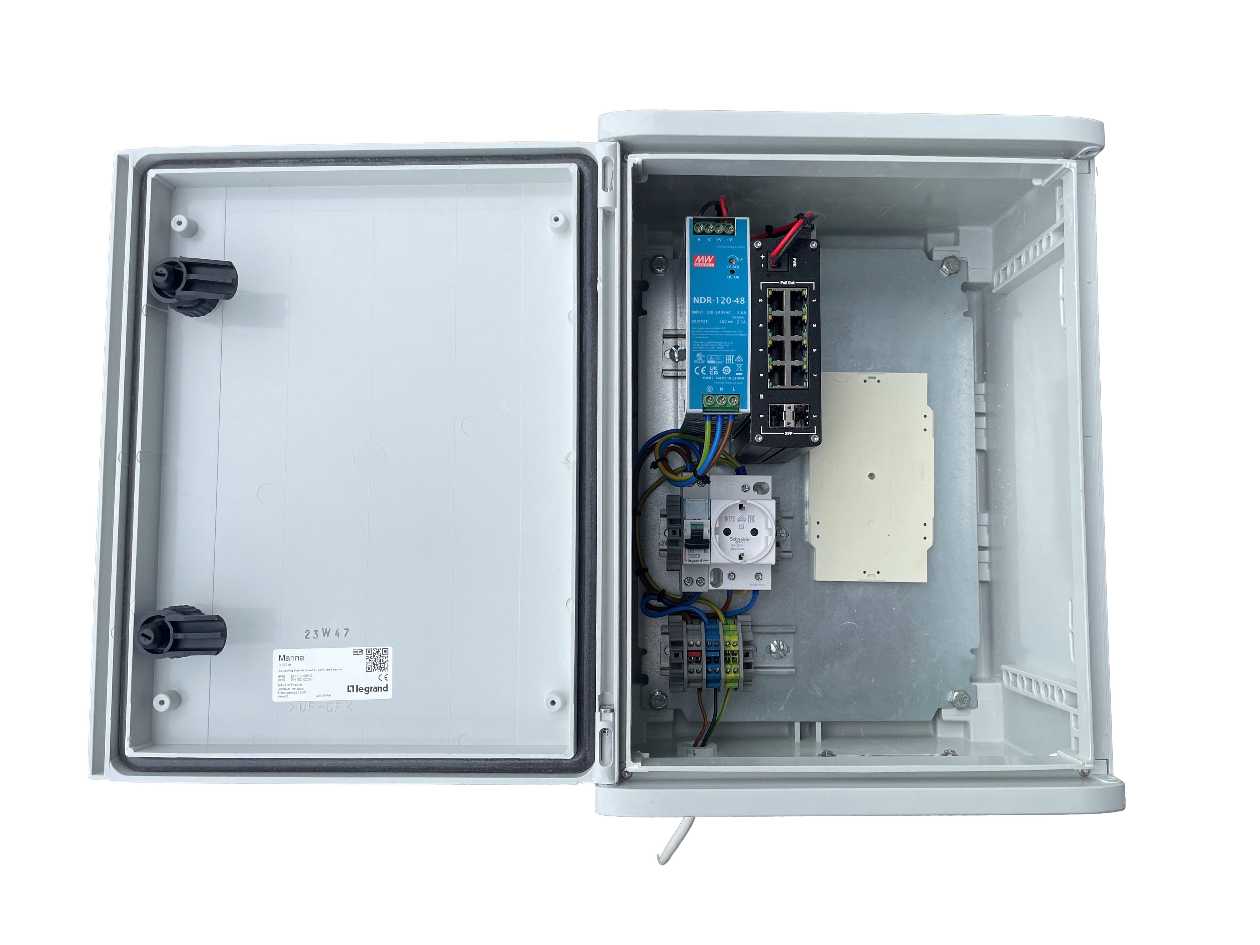 Outdoor aansluitkast inclusief POE Switch