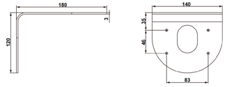 Wall mount for MOBOTIX MOVE Vandal Turret cameras