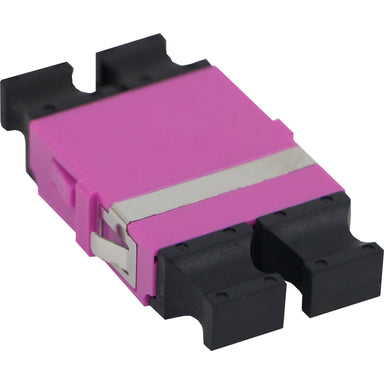 LC Quad Adapter flangless,  Multimode OM4, Violet