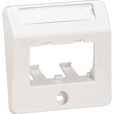 Faceplate, 2 Port, 50x50mm, Sloped, Arctic White
