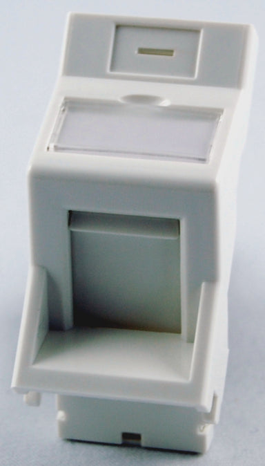 Keystone adapter plate shutter 50x25 1 port angle, white