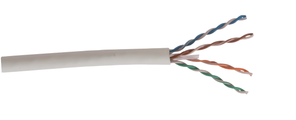 Cable, Enhanced Cat6, 23AWG, UTP, LSZH, White, 305m