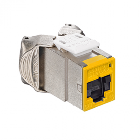 Atlas-X1 Cat6A Shielded Jack with Shutter Tool-free Yellow