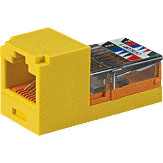 Mini-Com Module, Cat 5e, UTP,Universal, Yellow leadframe Style